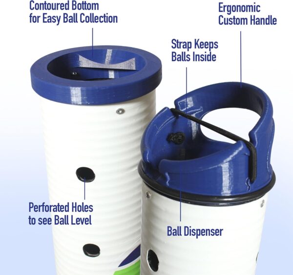 3-in-1 Pickleball Collector Tube, Target Practice & Net Height Check. Indoor/Outdoor - 16 Ball Capacity. Commercial Grade Designed by Certified Pickleball Instructor. Made in The USA