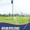 17FT Badminton Volleyball Combo Net Set for Backyard, 5.1ft-7.4ft Adjustable Heigh Portable Sports Net with Poles, 4 Badminton Rackets, 3 Shuttlecocks and Volleyball for Driveway Game