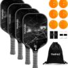 Pickleball Paddles Set of 2/4, USAPA Approved, Foam Molding 5.5" Long Handle, Lightweight, Fiberglass 16mm, Textured Surface, Elongated Pickle Ball Rackets 2 Pack for Beginner