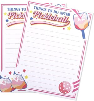 2pcs Pickleball Notepads, Things To Do After Pickleball Notepad Cute Memo Notepads Easy to Tear Novelty Note Pads Funny Pickleball Gifts for Pickleball Fans Office Supplies (Pink)