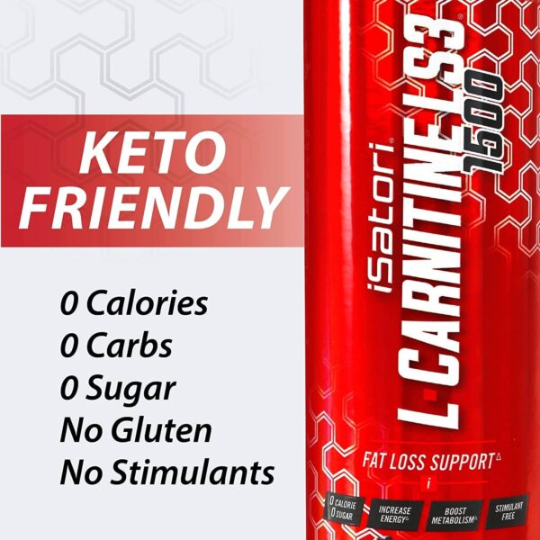 iSatori L-Carnitine LS3 1500, Triple-Blend Liquid L Carnitine Supplement, with Acetyl & Tartrate, Stimulant Free Energy, No Calories, Sugar or Gluten, Keto-Friendly, Malibu Beach Flavor (32 Servings)