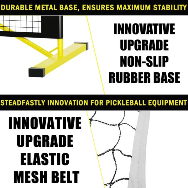 PICKLETECH 4.0 Slim Version 2in1 Portable Outdoor Pickleball Net Game, USAPA Regulation Size 22ft 11ft - Half Court Pickle Ball Net System with Carrying Bag for Driveway