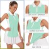 Soneven Womens Sleeveless Golf Shirt Moisture Wicking Athletic Golf Tank Top Printed Polo Tennis Shirts (XS-3XL)