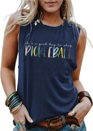It's a Good Day to Play Pickleball Tank Top Women Funny Letter Print Pickleball Shirt Pickleball Lover Gift Tops