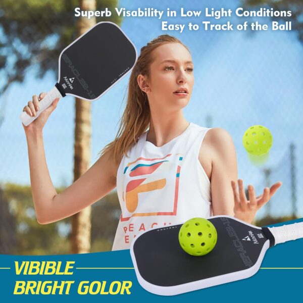 12 Pack Premium 40-Holes Bright Outdoor Pickleball Balls, Meet USAPA Official Requirement, Perfectly Balanced, High Bounce True Flight, Durable Pickle Ball Set