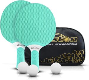 Senston Table Tennis Rackets Set, Professional Table Tennis Racket with 3 Balls, Composite Rubber Ping Pong Paddle Set