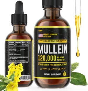 HERBIFY Mullein Drops - Lung Cleanse - Leaf Extract - Powerful Mullein for Immune Support,Detox & Respiratory Support - Made in USA - Lung Cleanse for Smoker - 4 Oz