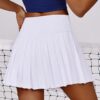 PINSPARK Pleated Tennis Skirts for Women High Waist Golf Skirt Tummy Control Athletic Skorts for Pickleball Workout