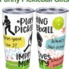 Pickleball Tumbler 20 oz, Funny Pickleball Gifts for Women Men, Playing Improves Memory Travel Mug Vacuum Insulated Stainless Steel Coffee Cup