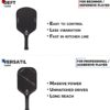Pickleball Paddles T700 Raw Carbon Fiber Set of 2 High Grade Professional Pickleball Paddles 16mm Honeycomb USAPA Approved