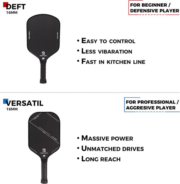 Pickleball Paddles T700 Raw Carbon Fiber Set of 2 High Grade Professional Pickleball Paddles 16mm Honeycomb USAPA Approved