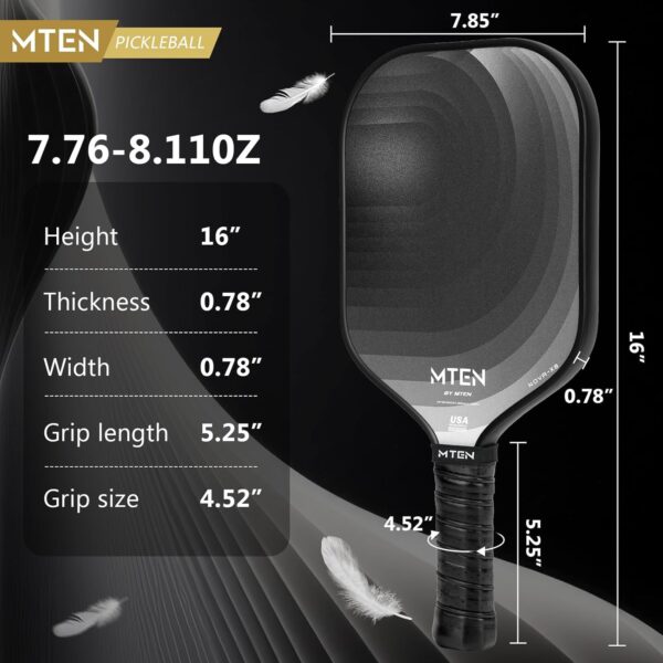 Pickleball Paddles, Carbon Fiber Pickleball Paddles, Lightweight Pickle Ball Paddle, Carbon Fiberglass Surface, USAPA Approved, Beginners & Competition, 1Pcs