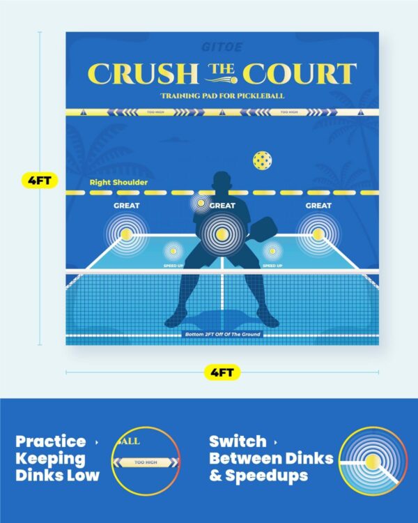 Pickleball Practice Rebounder, Beginner-Friendly Pickleball Training Pad Equipment to Quickly Improve Your Forehands, Dink Shots and Volleys