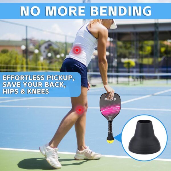 Pickleball Suction Cup Ball Retriever for Paddle - Easy Ball Pickup - Silicone Picker Upper Grabber - Essential Accessories for Pickleball Players