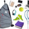 Tennis Bag for Men Women, Racquetball Pickleball Paddle Squash Sling Bags Crossbody Sports Backpack Adult with USB Charge Port