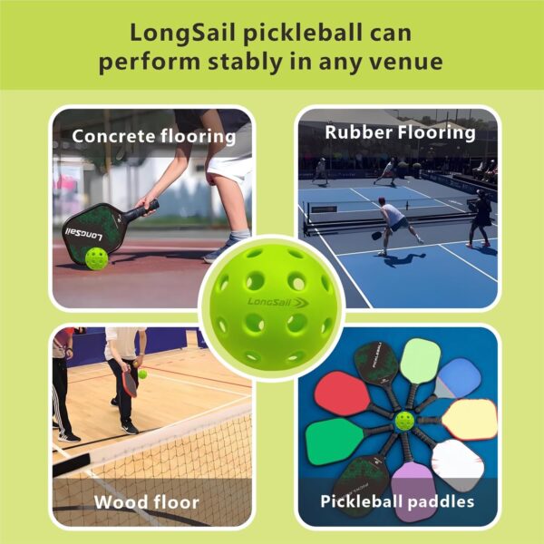 P40 Outdoor Pickleballs Non-Friable & Non-Deformable 2024 USAPA Durability Indoor Pickleballs, Leisure Sports Beginners Club Neon Green 3/12/36 Pack