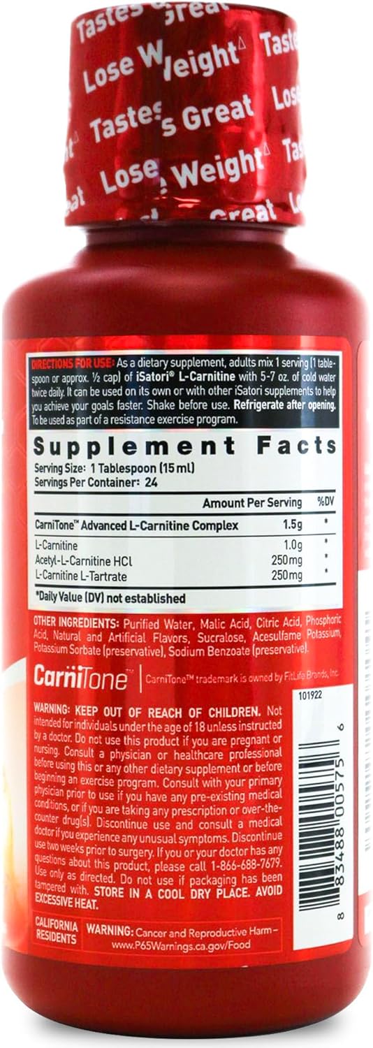iSatori L-Carnitine 1500, Triple-Blend Liquid L Carnitine Supplement, with Acetyl & Tartrate, Stimulant Free Energy, No Calories, Sugar or Gluten, Keto-Friendly, Pink Lemonade (24 Servings)