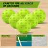 Pickleball Balls, 6 Pack & 12 Pack | 40 Holes, High Visibility & Bounce, Durable for All Paddles & Skill Levels (Neon Green, Orange)