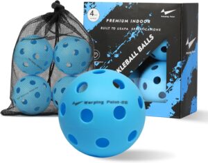 Warping Point Indoor Pickleball Balls | 26 Holes | 4 Pack, 12 Pack | Meet USAPA Specifications | High Bounce Durable Practice Pickle Ball with Mesh Bag for Beginner Intermediate Player | Orange, Blue