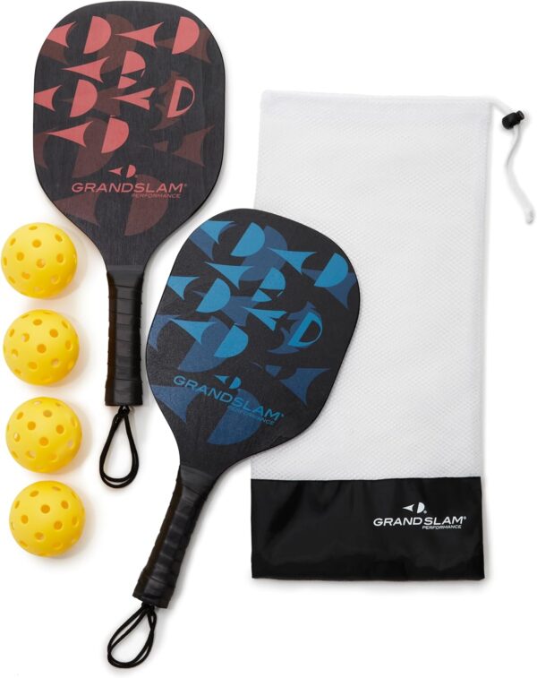 GRAND SLAM Pickleball Starter Set for Indoor and Outdoor Play, Black, One Size