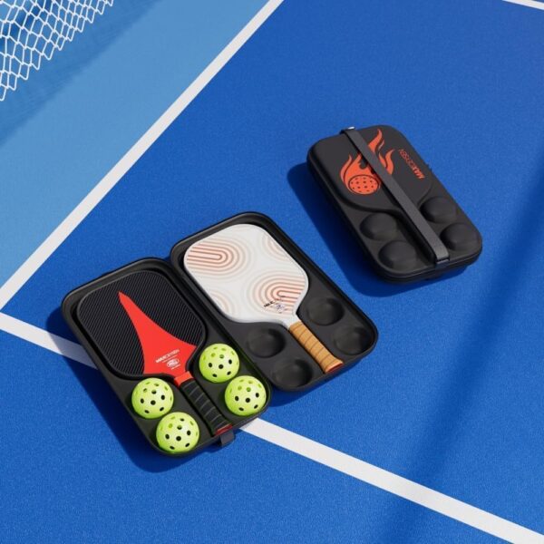Pickleball Paddles Set of 2 T700 Carbon Fiber USAPA Approved Rackets 4 Outdoor Balls 1 Fashion EVA Carry Bag Hard Case, Core 16MM High Performance Long Grip Starter Kit for Partners Couples Beginners