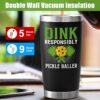 Lifecapido Dink Responsibly 20 oz Insulated Tumbler With Lid - Pickleball Gift for Players, Lovers, Coach - Birthday - Black