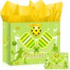LUUFILx Pickleball Gift Bag Pickleball Birthday Goodie Bag with Greeting Card and Tissue Paper for Pickleball Party Favor Bags Wrapping Paper Bag for Pickleball Party Decorations