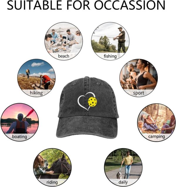 Women's Pickleball Hat for Men Women, Adjustable Vintage Distressed Washed Dink Heart Pickle Ball Baseball Cap