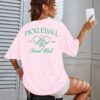 Pickleball Shirt Women Funny Oversized Pickleball Team Graphic T-Shirt Baseball Fan Tee Short Sleeve Tops