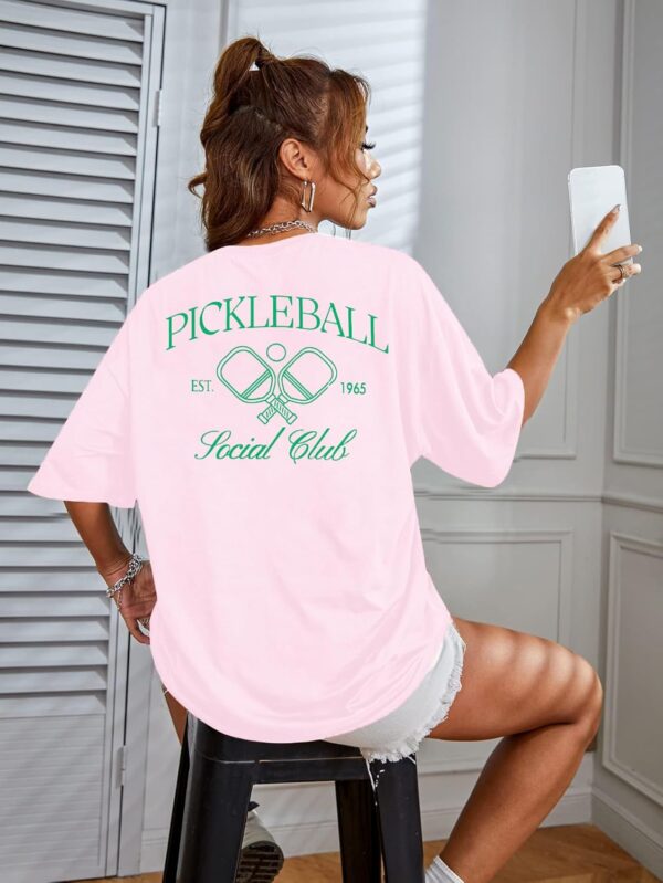 Pickleball Shirt Women Funny Oversized Pickleball Team Graphic T-Shirt Baseball Fan Tee Short Sleeve Tops