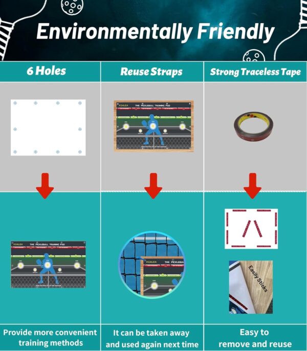 Pickleball Training Pad, Practice Pickleball Dink Skill and Training Aid Equipment for Indoor and Outdoor Training Court