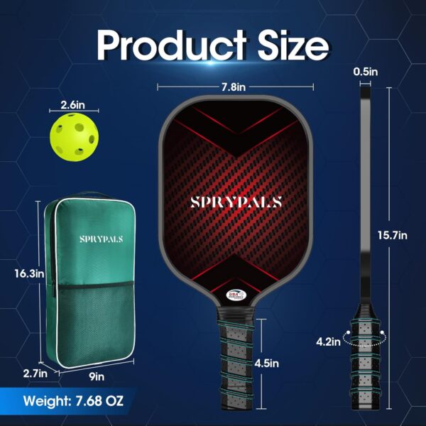 USAPA Approved Carbon Fiber Pickleball Paddle Set of 2, Lightweight Graphite Pickleball Rackets for Men & Women
