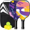 Pickleball Paddles Set of 2, USAPA Approved Multilayer Carbon Fiber Pickleball Set, 7.5OZ Pickle Ball Rackets Lightweight Honeycomb Core, 4 Pickleball, Portable Bag, for Men Women Beginners