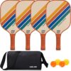 Pickleball Paddles Set of 2 | 4 Pickleball Rackets,USAPA Approved Pickleball Set of 2 | 4 Pickle Ball Paddles,Fiberglass Surface & 13 mm PP Honeycomb Core,4 Indoor & Outdoor Balls,1 Bag