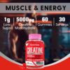 Creatine Monohydrate Gummies for Men & Women - Creatine Pre-Workout Gummies with Taurine & Vitamin B6 B12 for Maximum Strength, Muscle, Energy, Endurance & Focus, Organic, Vegan - 120 Count