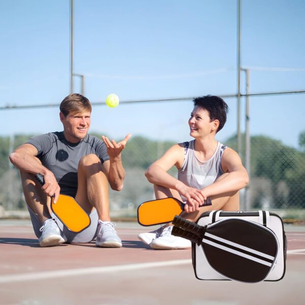 PU Leather Pickleball Paddle Bag - Small Fashion Tote for Women Men