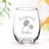 Funny Pickleball Gift Idea - Laser-Etched Design "Set of 4 Pickleball Wine Glasses" - 18oz Pickleball Wine Glass - Perfect Gift for Pickleball Lovers - Gift Boxed
