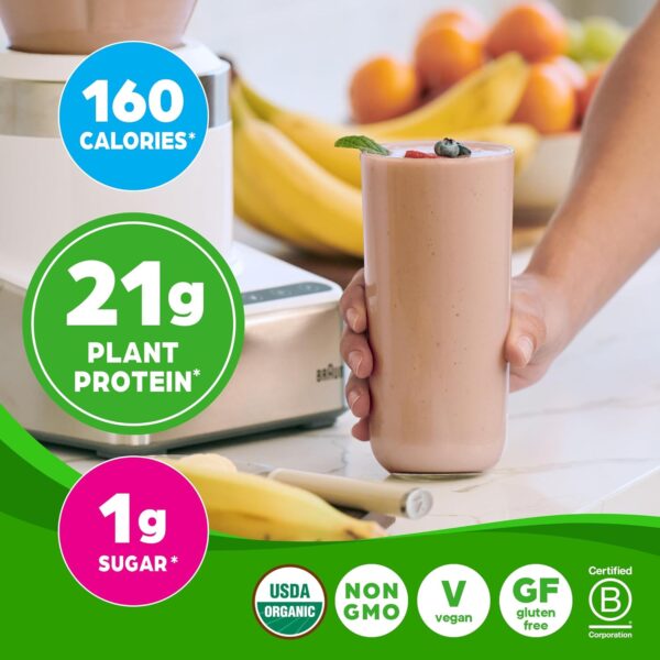 Orgain Organic Vegan Protein + 50 Superfoods Powder, Creamy Chocolate Fudge - 21g Plant Based Protein, 9g Prebiotic Fiber, No Lactose, Gluten Free, No Added Sugar, 2.02 lb (Packaging May Vary)