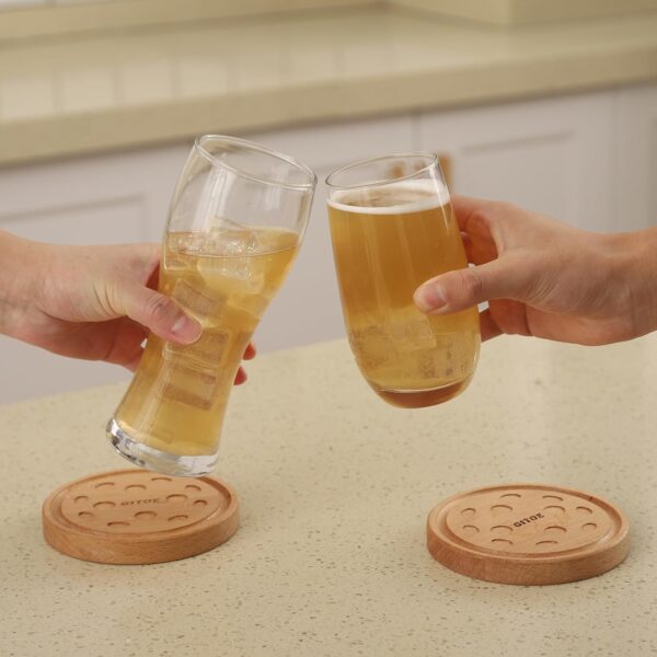 Pickleball Drink Coasters, 2 Pack Wood Coasters for Drink, Pickleball Themed Gifts for Men Women Pickleball Lovers, Coaches, and Teams, Home Kitchen Bar Pickleball Party Decoration