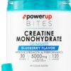 Creatine Monohydrate Gummies Blueberry for Men & Women, 100% Creatine Blueberry Gummies, 5g per Serving + Vegan, Sugar Free + Strength, Energy, Muscle & Booty Gain - 120 Count