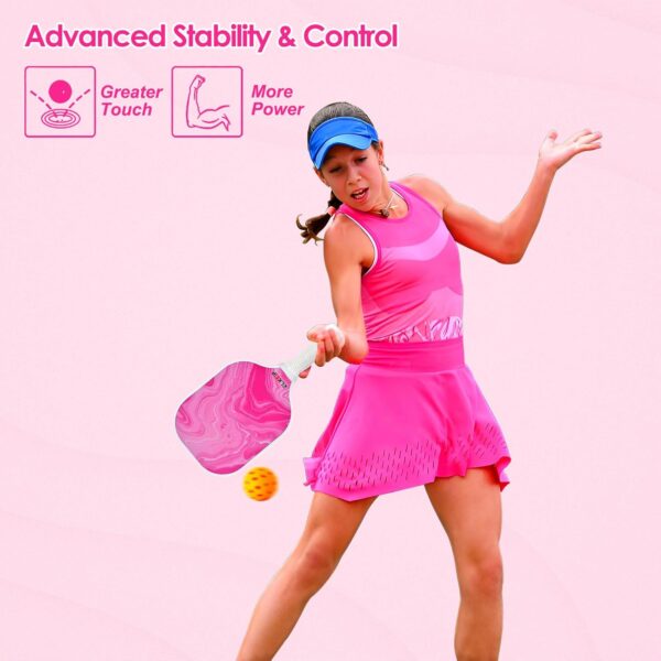 Composite Pickleball Paddle with Cover for Women, Graphite Carbon Fiber Polypropylene Honeycomb Core Pickleball Racquet Gift for Mother Wife Grandmother Girlfriend