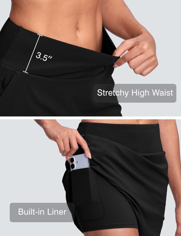 High Waisted Tennis Golf Athletic Skirts for Women Tummy Control Pickleball Skort with Shorts Pockets Anti Slip