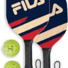 FILA Accessories Pickleball Paddles Set of 2 - Includes 2 Pickleball Rackets, 2 Outdoor Pickleball Balls, Pickleball Racket Game Equipment Mesh Bag