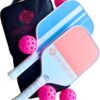 Pickleball Paddle Set for Couples Women Kids | Cute Aesthetic USAPA Approved | 2 Textured Paddles, 4 Balls, 1 Carrying Bag | Lightweight 8oz, 16mm Core, 16.5” Length