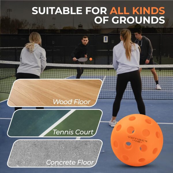 YOTIGER Pickleball Balls, 4 Pack | 12 Pack | 36 Pack - 40 Holes, High Visibility & Bounce, Durable for All Skill Levels