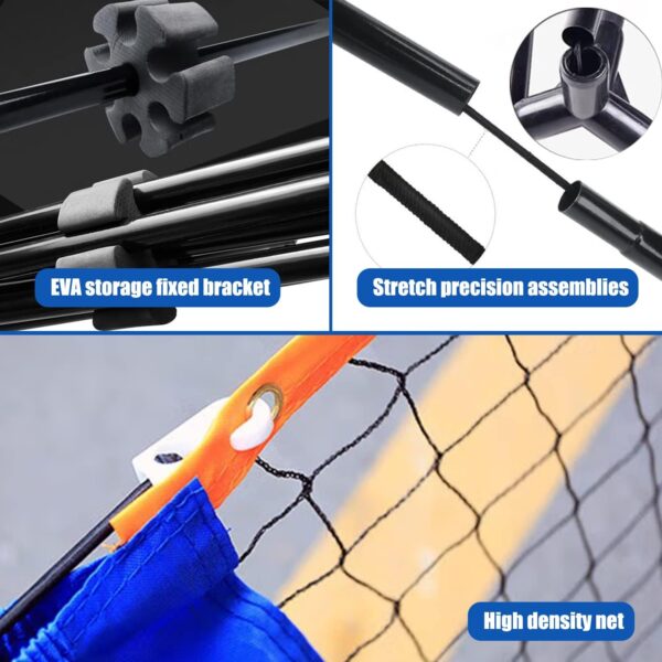 Eastgoing 10 ft Mini Portable Soccer Tennis Net | Pickleball Net System with Carrying Bag for Driveway Backyard. Easy Assemble Beach Tennis Net | Tennis Practice for Indoor and Outdoor