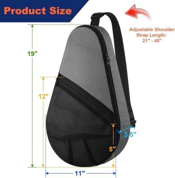 Cosmos Padel Racket Bag Pickleball Paddle Sling Backpack Padel Racquet Storage Bag, Padel (Paddel Tennis) Equipment Carrying Bag with Mesh Pocket for 2 Paddles Ball Water Bottle & Accessory