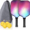 AL Kort Pickleball Paddles Set of 2, Fiberglass Pickleball Racket Lightweight Paddles, USAPA Approved Pickle Ball Equipment with Bag and 4 Balls, Pickle Rackets 2 Pack for Beginners