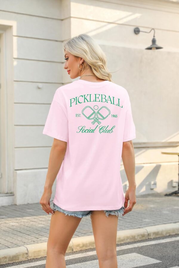 Pickleball Shirt Women Funny Oversized Pickleball Team Graphic T-Shirt Baseball Fan Tee Short Sleeve Tops