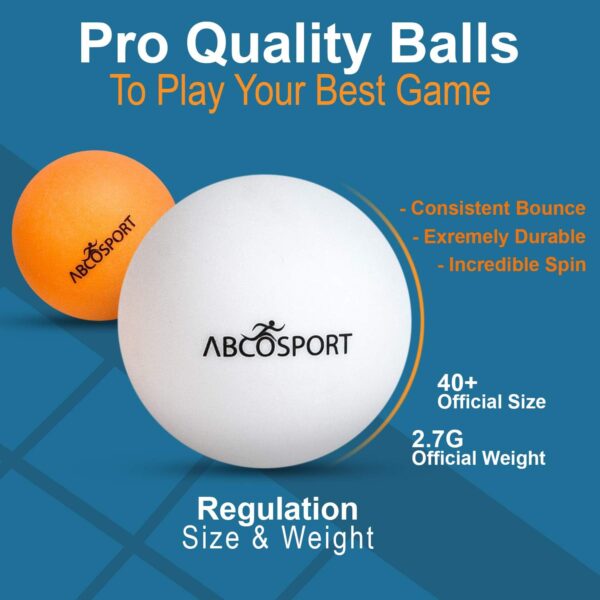 Abco Tech Table Tennis Set - Ping Pong Paddles and Balls for Professional and Recreational Play - Durable Design for Tournaments and Home Games - Portable for Family Fun and Practice